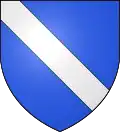 d'azur à la bande d'argent
