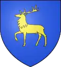 D'azur au cerf passant d'or