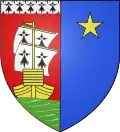 Blason présent dans l'église. Non attribué, il est représenté ici de manière approximative.