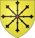 D'or à l'escarboucle de sable percée de gueules.