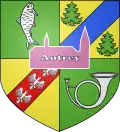 exceptionnel: Écartelé etc, au trait d'argent /Autrey '....