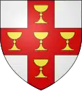 À peu près :Saint-Calixte (Québec).D’argent à la croix de gueules chargée de 5 calices d’or.