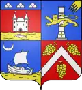 Piédestal dans un quartier de blason.