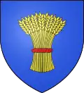 D'azur à la gerbe d'or liée de gueules (Givry)