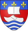 Blason du Tartre-Gaudran, dessiné en 1993 par Uderzo, qui lui a aussi choisi la devise Nec mergitur item, en référence au blason et à la devise de Paris.