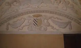 Blasons accolés de Jacques Coste et de son épouse, dans l'oratoire.