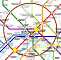 Lieux des attentats sur la carte du métro.