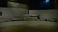 Présentation des blocs des gradins et de la dédicace de l'amphithéâtre des Trois Gaules, Musée Lugdunum.