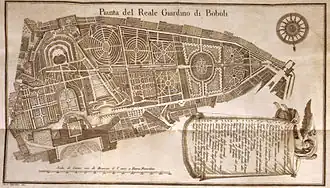 Plan du jardin du XVIIIe siècle.