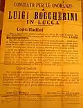 Affiche ancienne portant en gros le nom de Boccherini