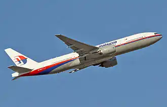 Photographie du Boeing 777 impliqué prise en 2011.