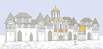 Reconstitution du château de Bogolioubovo par Zagraevski.