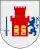 Armoiries de la province suédoise de Bohuslän, représentant de gauche à droite une épée, un château et un lion.