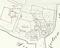 Le château et le village du Bois-du-Loup (plan cadastral de 1848).
