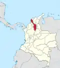 Le département de Bolivar à partir de 1966.