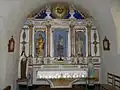 Retable de la Vierge (XIXe&nbsp;siècle), avec une statue de saint Hubert