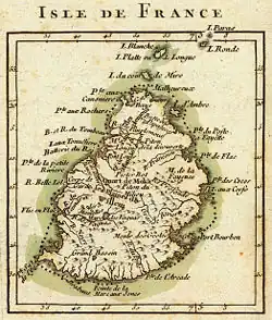 Carte de l'île de France, fin du XVIIIe&nbsp;siècle.