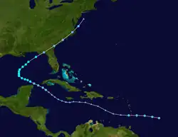 trajectoire de latempête tropicale Bonnie