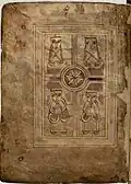 Folio 1v : quatre évangélistes ?