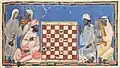 Livre d'échecs, dés et échiquier, 0022R, 1283, Berbères jouant aux échecs