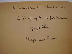 signature de Raymond Aron