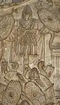 Un tropaeum des guerres de Trajan, colonne Trajane, 113 apr. J.-C.