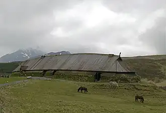 Longère viking reconstituée aux Lofoten, Norvège