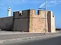 Le borj alaouite à 3 pans marquant la limite nord de l'enceinte almohade