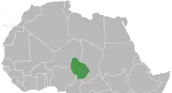 L'étendue de l'Empire bornou vers 1750.