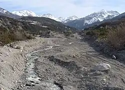 Le lit du Boscodon au débouché dans la vallée de la Durance