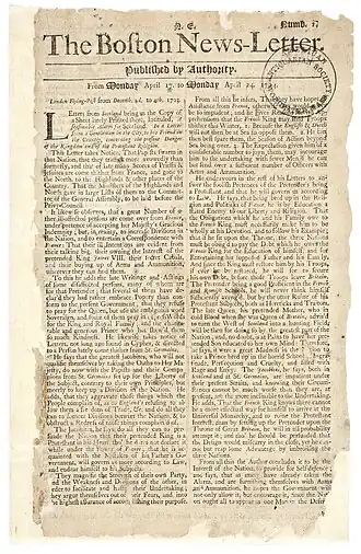 Image illustrative de l’article The Boston News-Letter