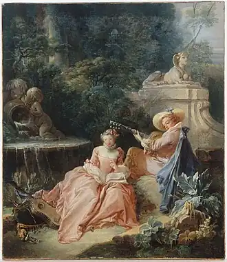 François Boucher, La Leçon de musique, XVIIIe siècle.