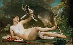 Bacchante lutinant une chèvre, William-Adolphe Bouguereau, 1862.