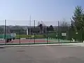 Les courts de tennis.