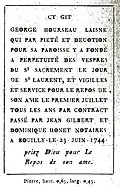 Plaque commémorative de fondation de Georges Hourseau Laisne ,