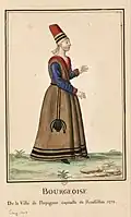 Costume d'une bourgeoise perpignanaise de 1572.
