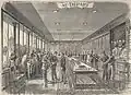Intérieur de la boutique Au Départ, 7 boulevard Denain, vers 1895