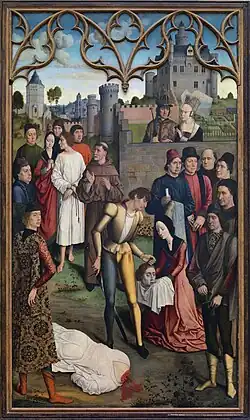 Panneau gauche : Le Supplice du comte innocent