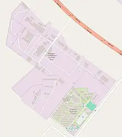 Carte de la Base Technique Bouygues au nord d'Achgabat.