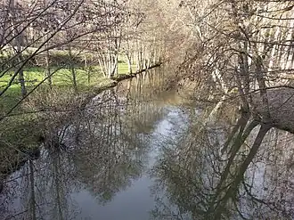 La rivière Bouzanne en direction de son confluent en 2014.