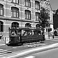 Collecteur à arc du tramway historique d'Amsterdam