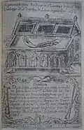 La relique dans sa chasse, gravure ancienne.