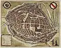 Ville de Strasbourg en 1572 entourée par une douve continue