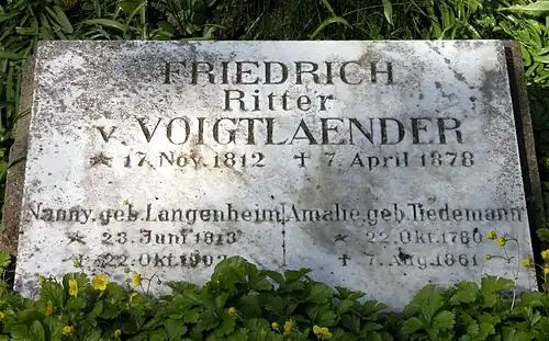 Sépulture de Voigtländer dans le cimetière Saint-Magne et de la cathédrale de Brunswick&nbsp;(de).
