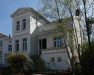 Brême : la maison de la famille Becker dans la Schwachhauser Chaussée (de) 23 (aujourd'hui, la Schwachhauser Heerstrasse).