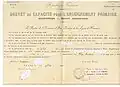 Brevet élémentaire (BE) pour l'enseignement primaire permettant d'enseigner.