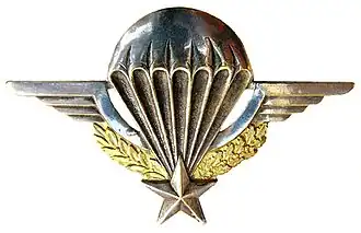 Brevet militaire de parachutiste de l'armée française.