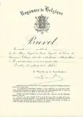 Brevet à titre posthume de la Croix de prisonnier.