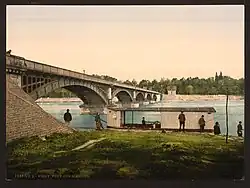 Vue du pont sur l'Allier à la fin du XIXe siècle