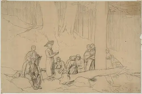 Étude pour les Pèlerins du mont Sainte-Odile (vers 1863), cabinet des estampes et des dessins de Strasbourg.